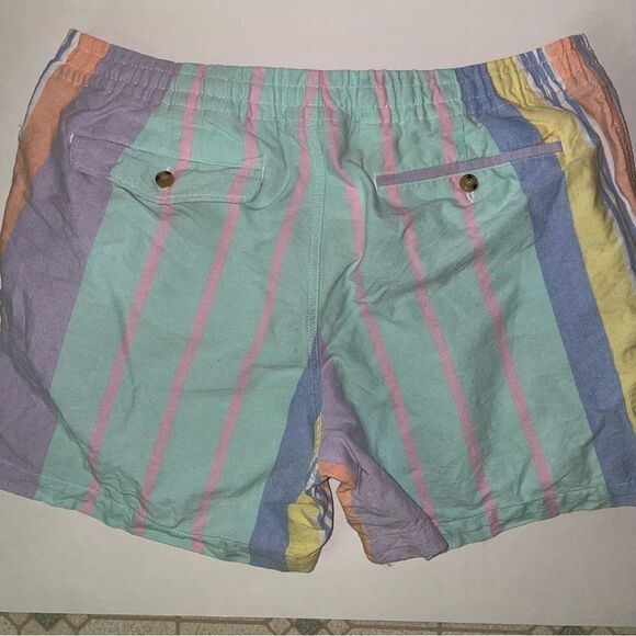 Ralph Lauren XL Shorts Colorful Retro Stripe Cotton Knit - Picture 6 of 8